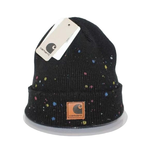 Carhartt Accessories Black Carhartt Inkjet Paint Splatter Knitted